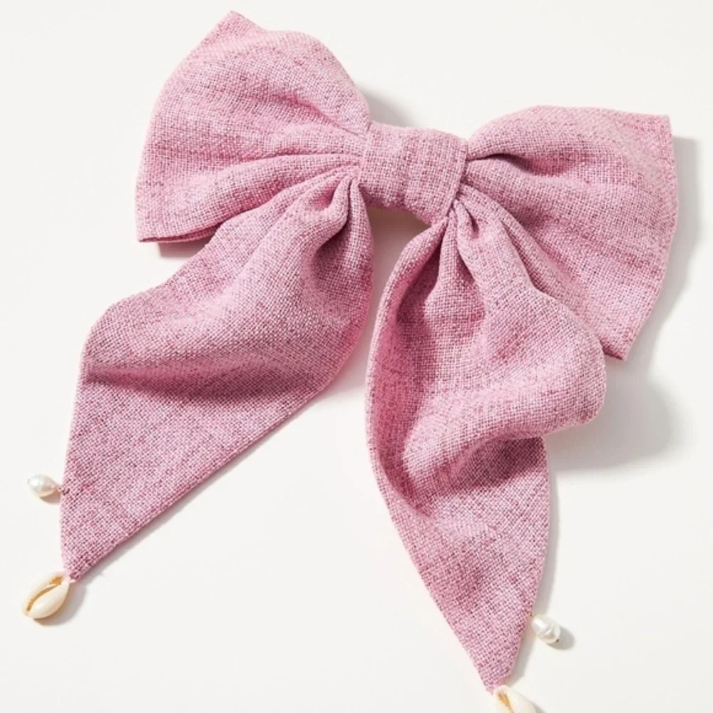 Anthropologie  Pink  Seaside Bow Barrette